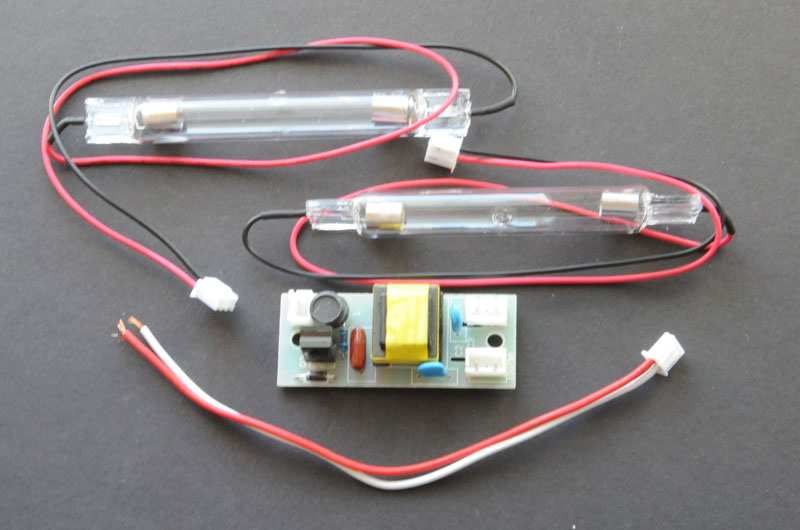 UV-C Ozone 185nm Dual U-Shape 150mm Lamp Bulb and 12V DC Ballast Kit